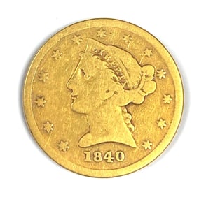 1840 US $5 Liberty Head Gold Coin