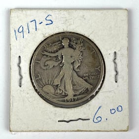 1917 S Walking Liberty Silver Half Dollar
