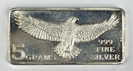 Monarch Precious Metal Majestic Eagle 5 Gram .999 Fine Silver Ingot/ Bar