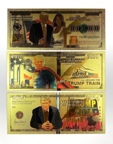 Group of 3 Foil Trump Dollars