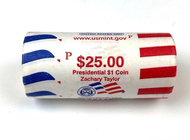 US Mint $25 Presidential Zachary Taylor $1 P Coin Roll
