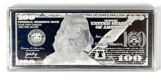 2018 APMEX $100 4 oz .999 Fine Silver Proof Certificate