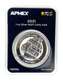 2021 British Indian Ocean Territory The Cutty Shark 1 oz .999 Fine Silver Round