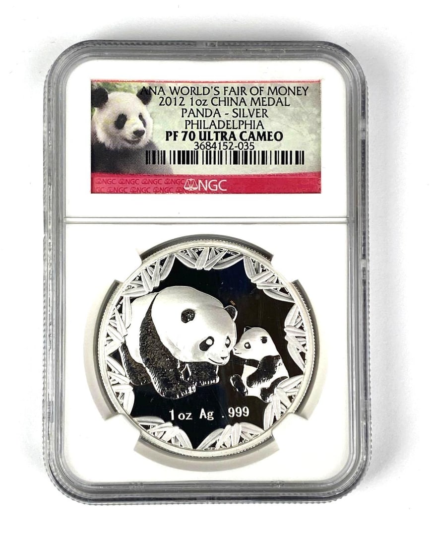 NGC Graded 2012 China Medal Panda 1 oz .999 Silver PF70 Ultra Cameo (1 of 2)