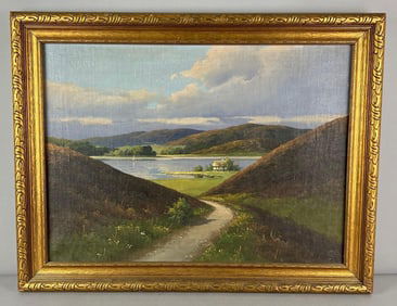 Signed Landscape Oil on Canvas Painting