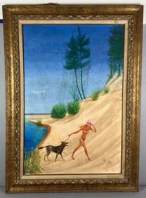 Signed Robert F.J. Meyer Oil on Canvas Board Painting