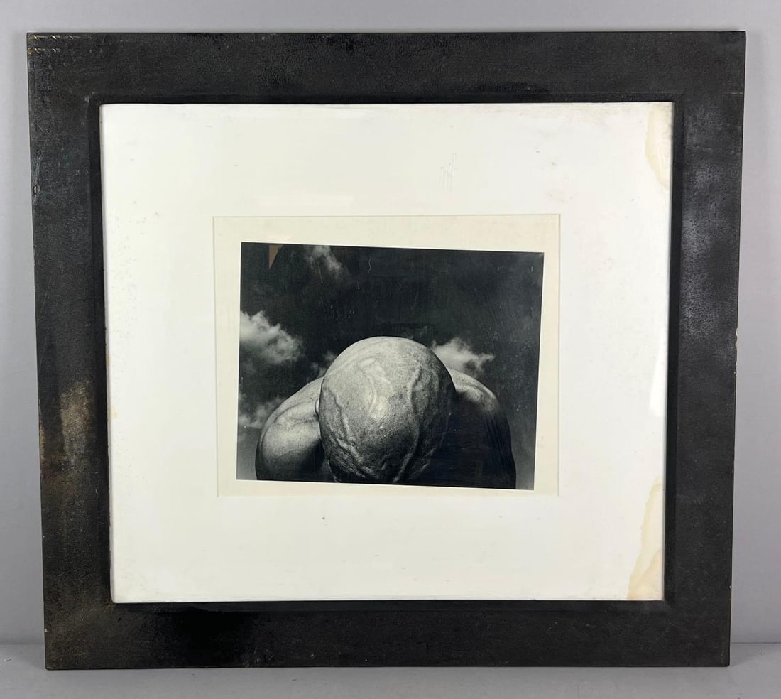 Jane Wenger Framed Photograph with Cut Signature: Broken glass on back. Measures 31" W x 28" T