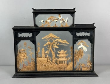 Chinese ruanmu hua Cork Carving