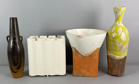 Group of 4 Pieces of Mid Century Art Pottery