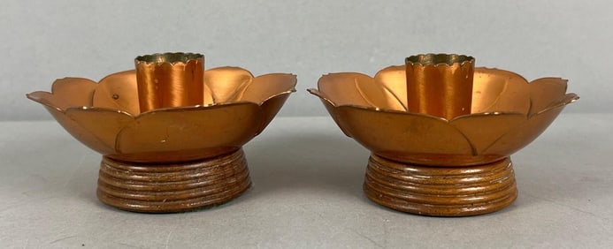 Mid Century Modern Copper Candlesticks