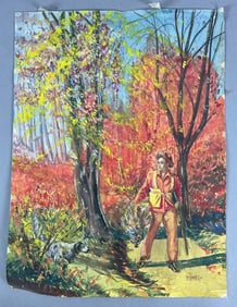 Signed Robert F. Meyer Oil Painting on Paper