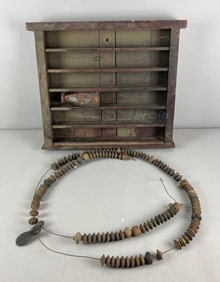 Antique Billiards Wood Rack with Accessories