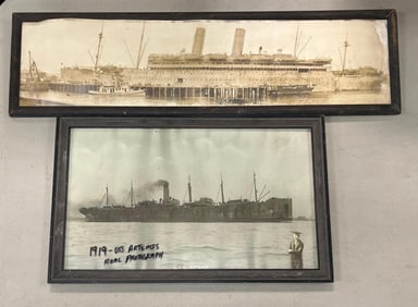 Group of 2 Antique Naval Ship Photographs