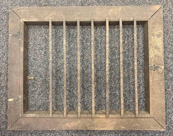 Antique Lion Print Carnival Door Oak Frame