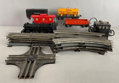 Group of Lionel Train Cars, Tracks and More