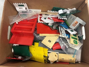 Large Group of Plasticville Model House Parts