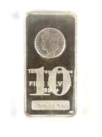 Morgan Silver Dollar 10oz .999 Fine Silver Ingot/Bar