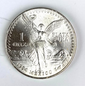 1984 Mexico Libertad 1 Onza 1 oz .999 Fine Silver Round