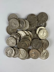 Group of 40 US Washington Silver Quarters