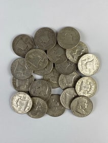 Group of 20 US Franklin Silver Half-Dollars