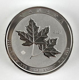 2021 Canada Double Maple Leaf with Maple Leaf Privy 2 oz .999 Silver Coin