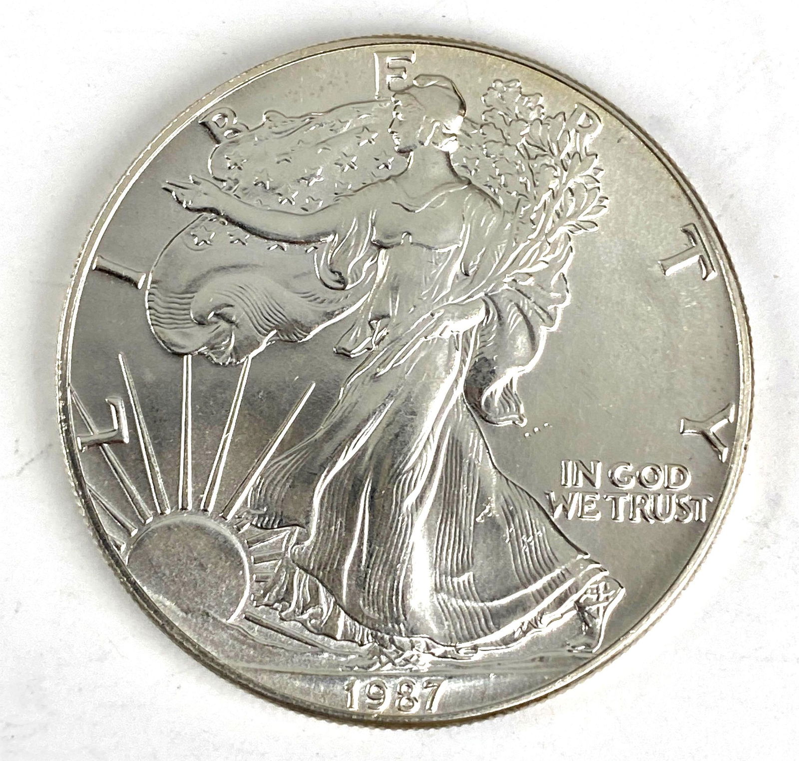 1987 US Mint American Silver Eagle 1 oz .999 Fine Silver (1 of 2)