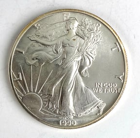 1990 US Mint American Silver Eagle 1 oz .999 Fine Silver