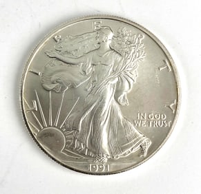 1991 US Mint American Silver Eagle 1 oz .999 Fine Silver