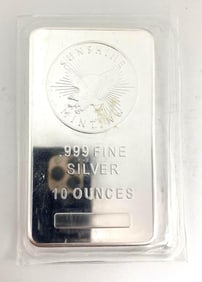Sunshine Minting Eagle 10 oz .999 Fine Silver Ingot/ Bar