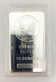 Sunshine Minting Eagle 10 oz .999 Fine Silver Ingot/ Bar