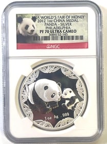 NGC PF70 2012 China Silver Panda 1 oz .999 Fine Silver