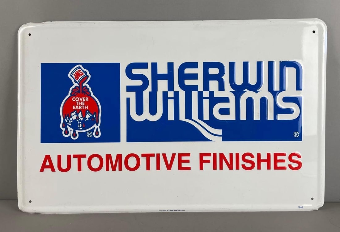 Sherwin Williams Automotive Paint Metal Advertising Sign (1 of 2)