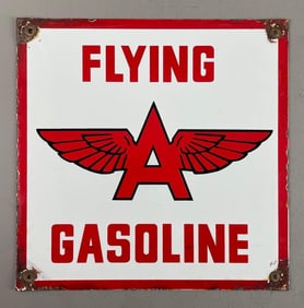 Vintage Flying A Gasoline Porcelain Advertising Sign