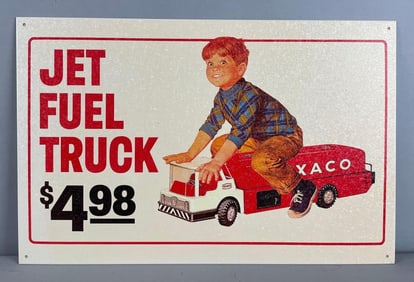Reproduction Texaco Jet Fuel Truck Metal Advertising Sign