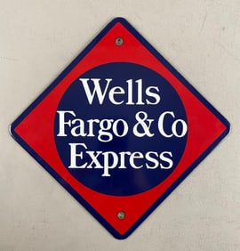 Wells Fargo and Co. Porcelain Advertising Sign