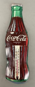 Coca-Cola Bottle Metal Advertising Thermometer