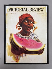 Mondern 1924 Pictorial Review Metal Advertising Sign