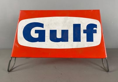 Vintage Gulf Oil Metal Advertising Display Sign
