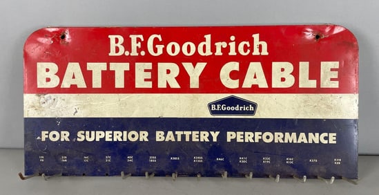 Vintage B.F. Goodrich Battery Cable Metal Advertising Display Rack