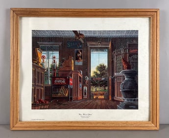 1984 Randy Souders Yes We're Open Advertising Lithograph