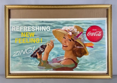 1960s Coca-Cola Refreshing New Feeling Advertising Lithograph