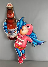 Budweiser Beer Bud Man Double-Sided Cardboard Advertising Sign