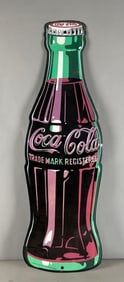 1995 Coca-Cola Bottle Embossed Metal Advertising Sign