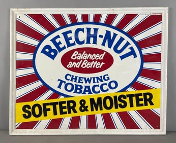 1986 Beech-Nut Chewing Tobacco Metal Advertising Sign