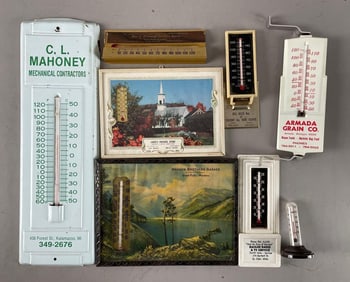 Group of Vintage Advertising Thermometers