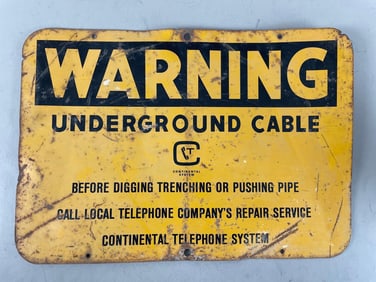Warning Underground Cable Metal Sign