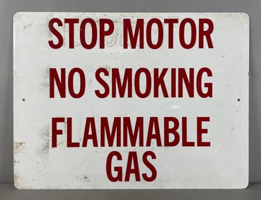 Stop Motor No Smoking Flammable Gas Metal Sign