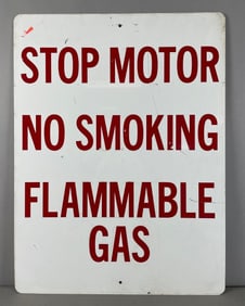 Stop Motor No Smoking Flammable Gas Metal Sign