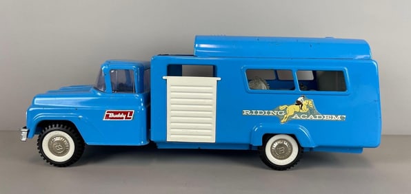 Vintage Buddy L Riding Academy Pressed Steel Horse Transport Truck