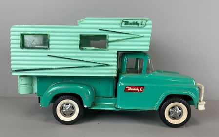 Vintage Buddy L Pressed Steel Camper Truck
